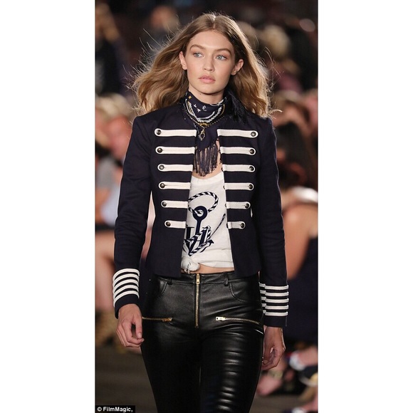 gigi hadid tommy hilfiger leather jacket